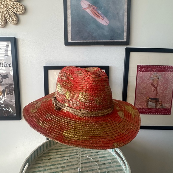 SUNSET SUN HAT / RED & GOLD - Picture 6 of 14